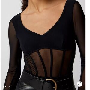 Urban Outfitters Black Sheer Bodysuit